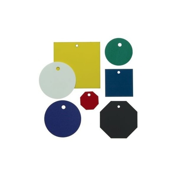 Accuform Blank Accu-Ply Tags, 2in Circle, Engravable Plastic, Black, 25PK TDG214BK - main